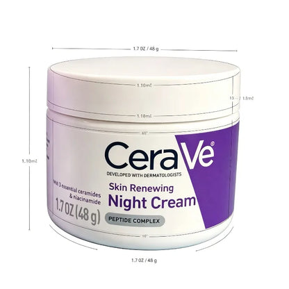Crema Notte Rinnovante per la Pelle CeraVe 48g, Crema Idratante Riparatrice della Barriera per Uso Quotidiano