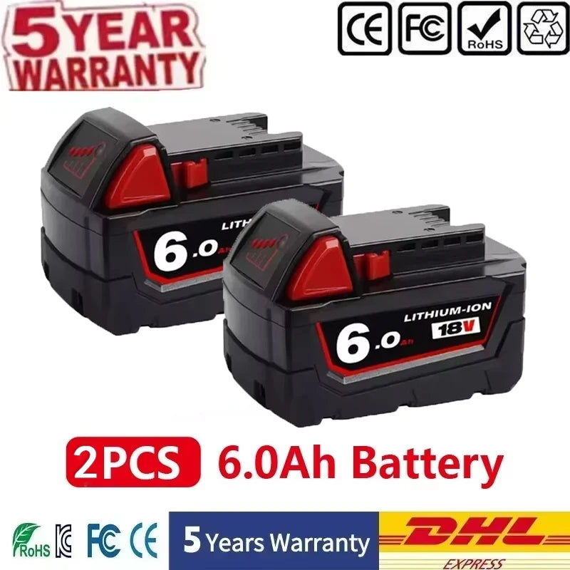 Batteria sostitutiva da 18 V 12,0 Ah, compatibile Milwaukee M18 - Batteria ricaricabile agli ioni di litio 21700 a 15 celle Modello M18 - 48-11-1815