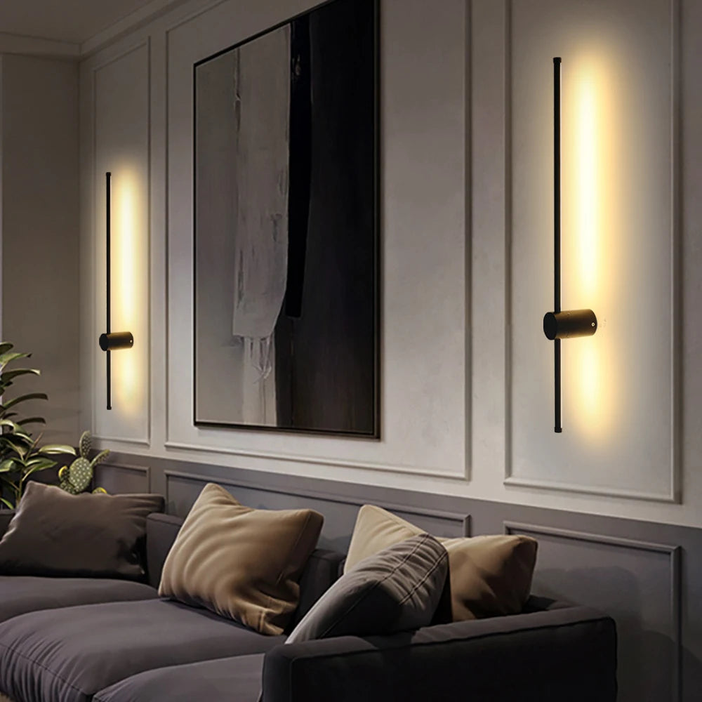 Lampada da parete moderna a LED 350 ° Lampada da parete lunga con rotazione Lampada da parete per camera da letto Soggiorno TV Divano Sfondo Apparecchio di illuminazione per interni