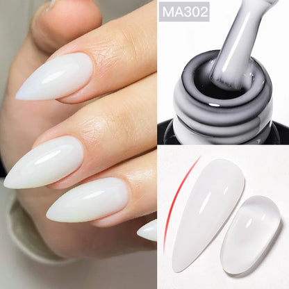 MEET ACROSS 7ml Gelatina Nuda Shimmer Base in gomma Gel Glitter Rosa Viola UV/LED Nail Art Vernis Gel Smalto per manicure Unghie FAI DA TE