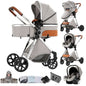 Passeggino Magic ZC 3 in 1, Sistema da Viaggio Compatto e Pieghevole con Navicella, Seggiolino Auto per Neonati e Seduta Reversibile, Carrozzina High Landscape, Ruote Ammortizzate, Manubrio Regolabile, Chiusura con Una Mano,