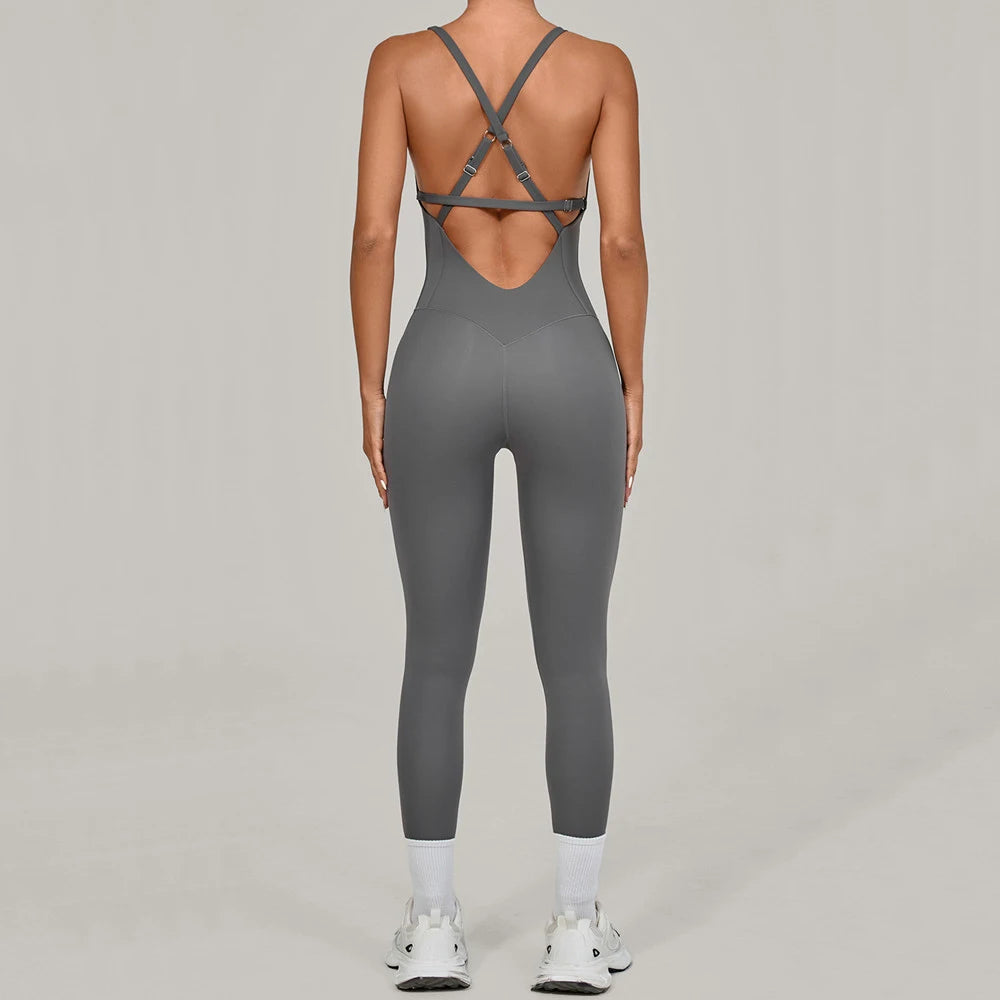 Regolabile Indietro Fitnes Donna Body Corsetto Yoga Set Push Up Palestra Tuta intera Tuta da allenamento Abbigliamento attivo femminile XP274