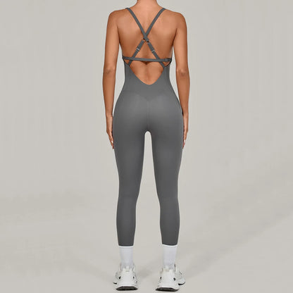 Regolabile Indietro Fitnes Donna Body Corsetto Yoga Set Push Up Palestra Tuta intera Tuta da allenamento Abbigliamento attivo femminile XP274