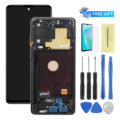 Schermo LCD AMOLED da 6,7 pollici per Samsung Note 10 Lite, gruppo di ricambio per lo schermo touchscreen, compatibile con Samsung Note10 Lite N770 N770F, con cornice.