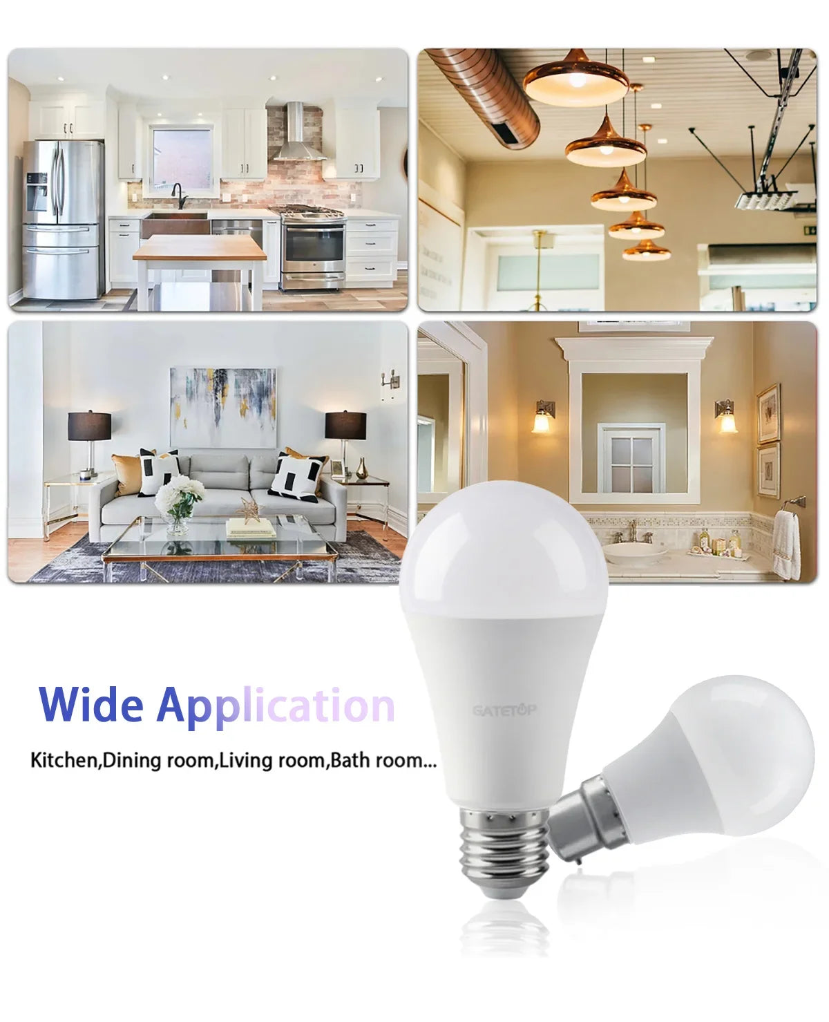 10 Pezzi Lampadine LED E27 B22 da 24W 20W 18W 15W 12W 10W 3W, AC 220V 110V 3000K 6000K, Lampada per Soggiorno e Casa