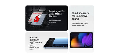 Xiaomi Pad 7 Versione Globale, CPU Octa-core Snapdragon 7+ Gen 3, Tablet con Batteria da 8850mAh, Fotocamera da 13MP, Display da 11.2" 3.2K 144Hz