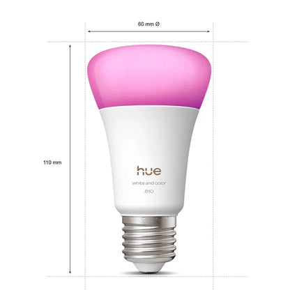 Philips Hue E27 A60 810LM Lampadina LED Intelligente per Casa 220-240V Luce Bianca e Colorata Compatibile con Alexa Google Home Bluetooth