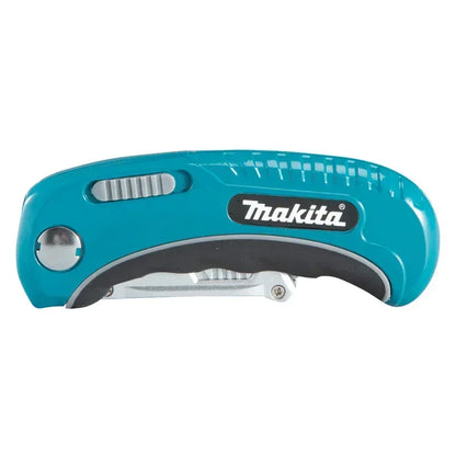 Coltello multiuso Makita con lame a scatto, caricamento facile, lame extra retrattili, impugnatura comoda in gomma, strumento manuale combinato completo