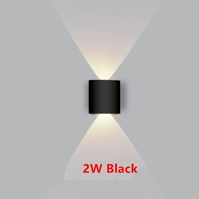 Lampada da parete a LED IP65 AC86-265V/DC12V-24V Illuminazione da giardino impermeabile per esterni Lampada da parete per scale per camera da letto interna in alluminio