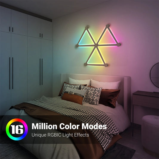 Luce di giunzione Luce d'atmosfera fai-da-te Lampada da parete intelligente RGB Lampada di controllo vocale per camera sportiva Camera da letto Bar Decorazione Luce notturna
