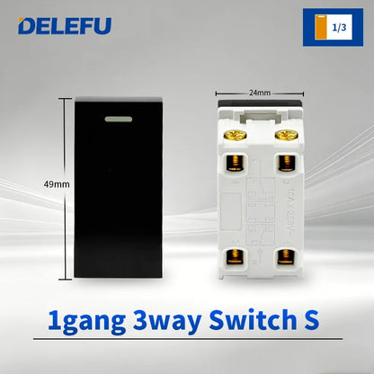 DELEFU Modulo Presa Combinabile Tipo-C Brasile - Uso Domestico - Nero - Assemblaggio Fai-da-te - Presa con Interruttore per Ricarica Rapida USB Tipo-C