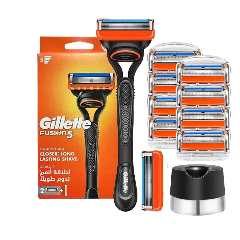 Rasoio di Sicurezza Manuale Gillette Fusion 5 per Uomo con Lame di Ricambio a 5 Strati