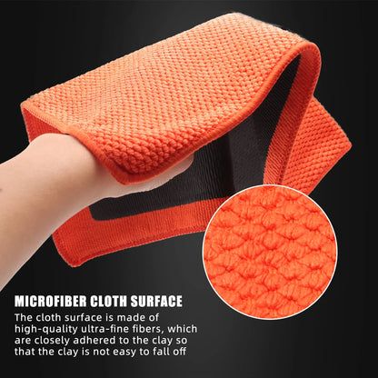 SPTA 1Pc Asciugamano da barra in argilla arancione Panno per dettagli automatici Guanto per autolavaggio in microfibra Argilla 30 cm * 30 cm