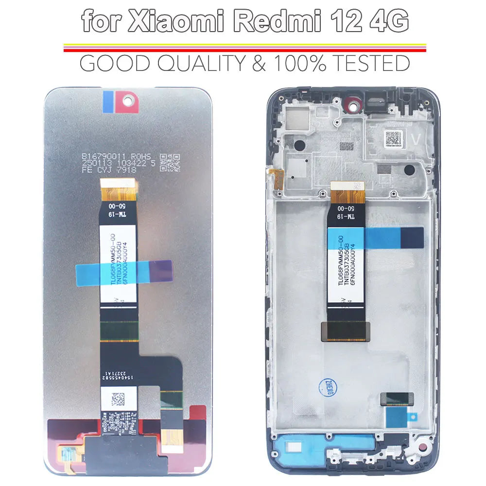 Display LCD da 6,79 pollici per Redmi 12 4G, gruppo di ricambio digitalizzatore touchscreen per Redmi 12 4G 23053RN02A 23053RN02Y