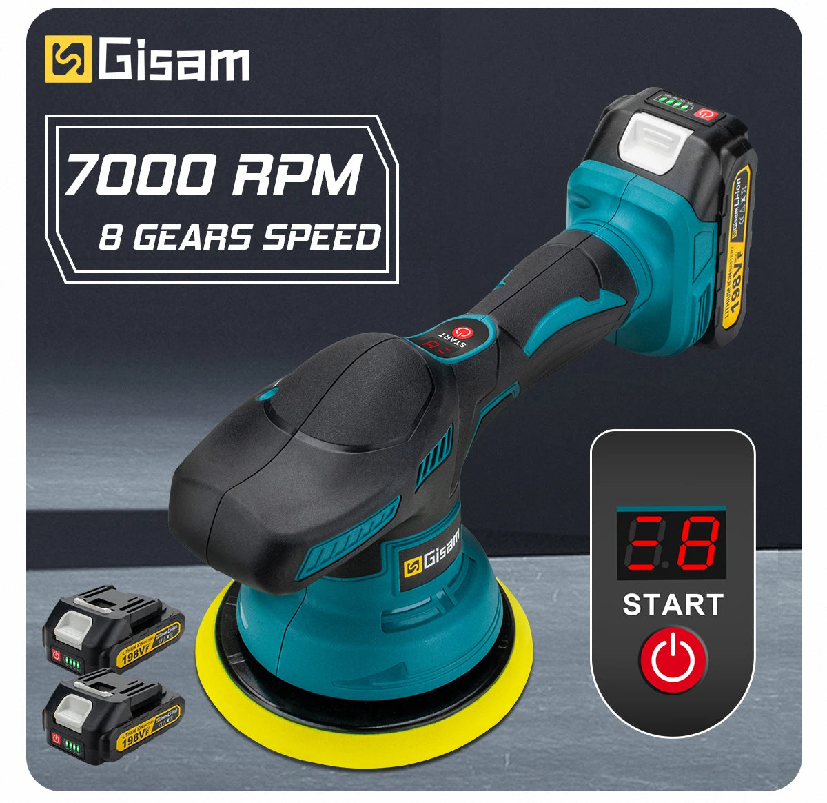 Gisha Cordless Car Polisher 8 Marce Regolabile Auto Elettrica Ceretta Levigatura Sigillatura Smalto Strumento di Potere Fit Makita 18v Batteria Spille