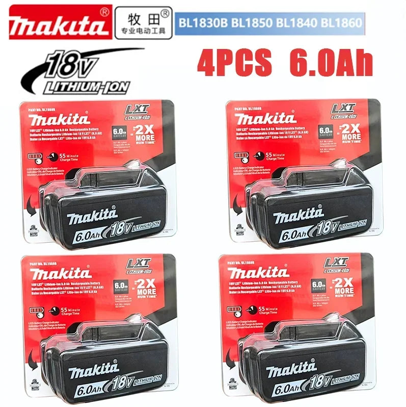 Batteria originale Makita 18V, 5Ah/6Ah, agli ioni di litio, per Makita BL1830, BL1815, BL1860, BL1840. Batteria di ricambio per utensili elettrici Makita.