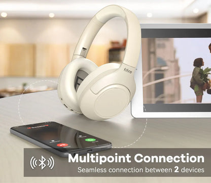 FIFINE Cuffie wireless Bluetooth per telefono/al pad, cuffie over-ear con cancellazione attiva del rumore per musica/gioco, portatili, 65H-X3