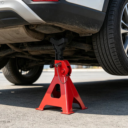 2 pezzi Supporto per Assale 3T per Carichi Pesanti in Acciaio Regolabile con Perno di Bloccaggio, Kit di Sicurezza per Riparazione Pneumatici, Strumenti per Manutenzione Auto