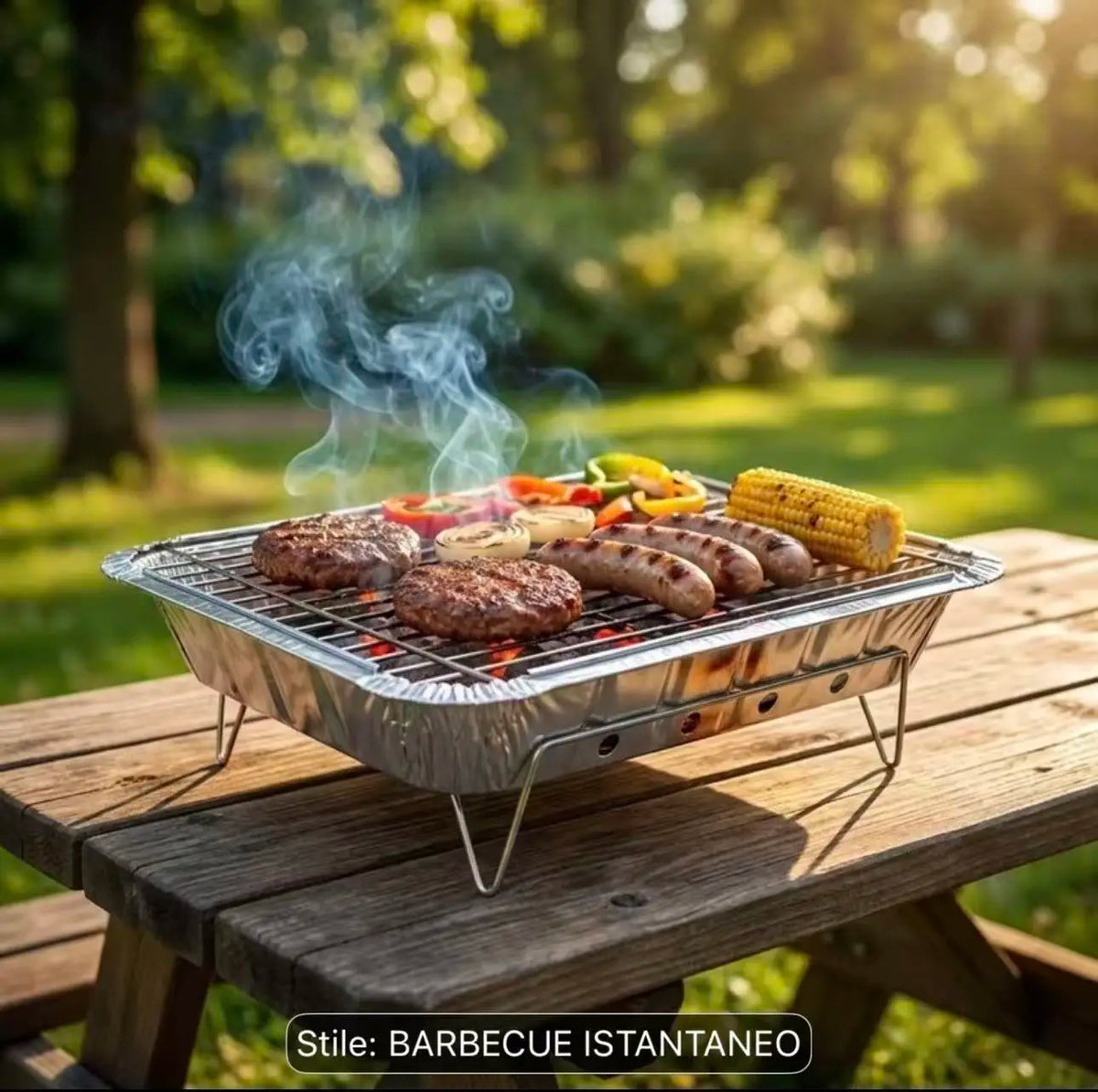 2 CONFEZIONI BARBECUE A CARBOLE ISTANTANEO CM31X21X5 USAE GETTA-CARBONE Monouso Istantaneo con Griglia in Metallo, Carbone Vegetale ad Accensione Rapida, BBQ Portatile per Campeggio, Picnic e Spiaggia, Uso Esterno