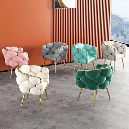 Poltrone di lusso nordiche design Velluto singolo Sedia da caffè rilassante soggiorno INS Sedia per trucco pane balcone Mobili moderni