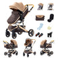 Passeggino 3 in 1 Passeggino multifunzionale Facile da viaggio pieghevole Seggiolino di sicurezza per carrozzina portatile Standard UE Spedizione gratuita
