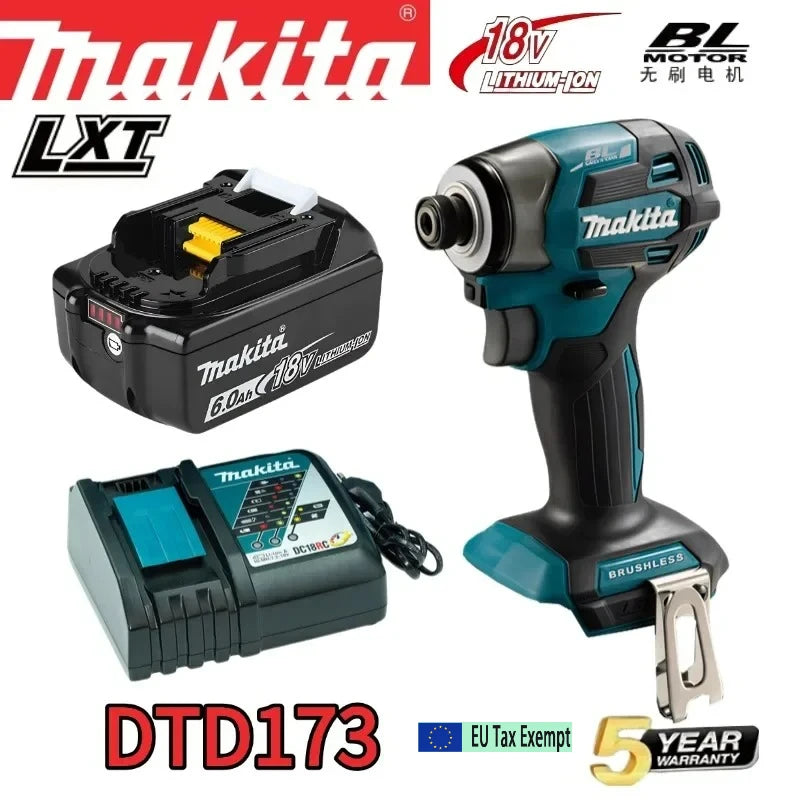 Makita DTD173 Avvitatore a Impulsi Senza Fili 18V LXT BL con Motore Brushless, Trapano Elettrico per Legno/Bulloni/Modalità T, 180 N·M, Utensile Elettrico Ricaricabile