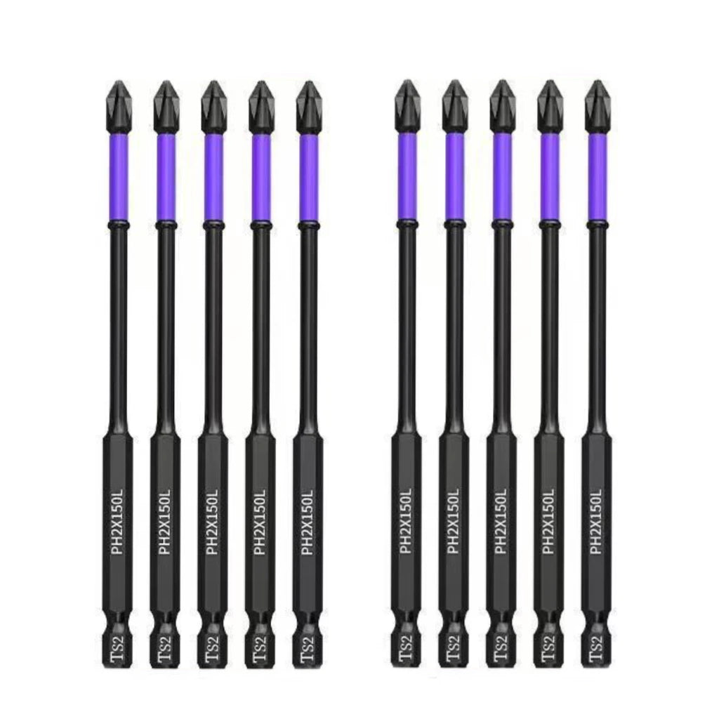 5-60PCS PH2 Set di punte per avvitatore a percussione Set di cacciaviti a croce magnetici Set di punte per trapano a percussione Vite Cacciavite a croce antiscivolo in acciaio legato