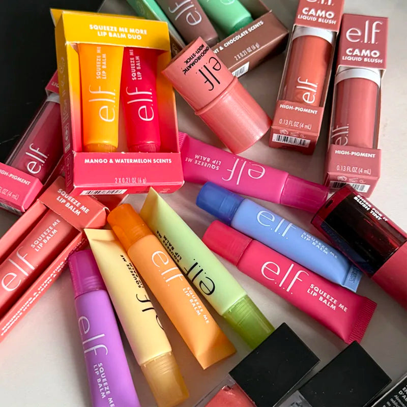 Nuovo set di balsami labbra idratanti E.l.f Squeeze Me More, con due tonalità di lucidalabbra e 3 combinazioni: mango, anguria, menta e cioccolato.