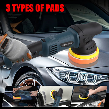 Podofo, set da 24 pezzi, lucidatrice a disco orbitale con 6 velocità variabili, 980 W, 220 V, 550-3300 giri/min, ideale per la lucidatura, la ceratura e la pulizia di autoveicoli.
