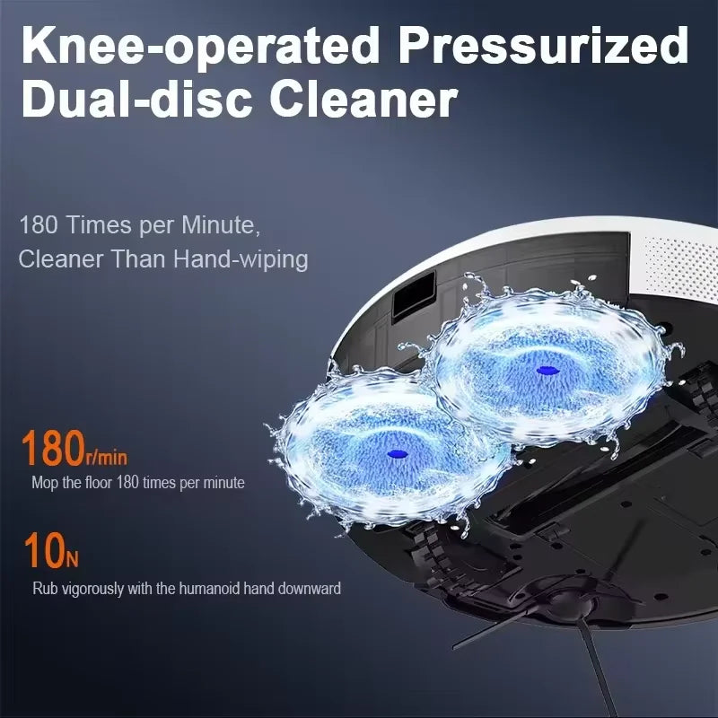 Arnagar S10 Robot Aspirapolvere e Lavapavimenti Intelligente con Telecomando, Svuotamento Automatico, Controllo tramite App, 12000Pa, Vslam, 5200Mah, Basso Rumore per Tappeti