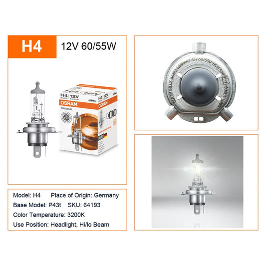 OSRAM H4 H7 H11 12V faro alogeno lampada originale per auto 3200K bianco caldo Standard autentico lampadina Made in Germany (1 pz)