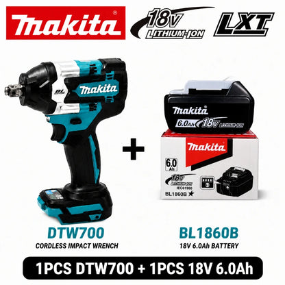 Avvitatore a impulsi Makita DTW700 18V senza fili, brushless, 700 Nm, professionale, con attacco quadrato da 1/2 pollice, velocità variabile, Auto-Stop, compatibile con batterie Makita LXT BL1830 BL1840 BL1850 BL1860B - Maga