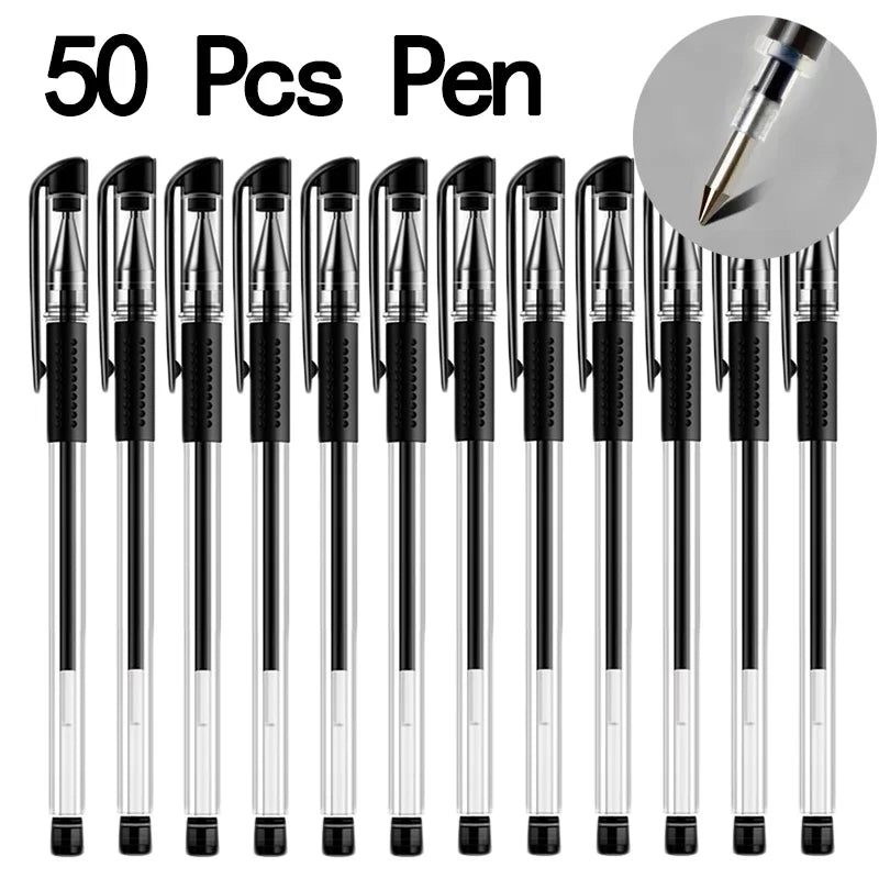 20/50 pezzi Penne gel Set Nero Blu Rosso Ricarica Gel Forniture scolastiche e per ufficio Cancelleria accessori kawaii cancelleria penne carine