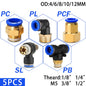 Connettori Pneumatici PC/PCF/SL/PB/PL 4mm 6mm 8mm 10mm 12mm Filettatura M5 3/4' 1 2 Vie Raccordi per Tubi Connettori Rapidi