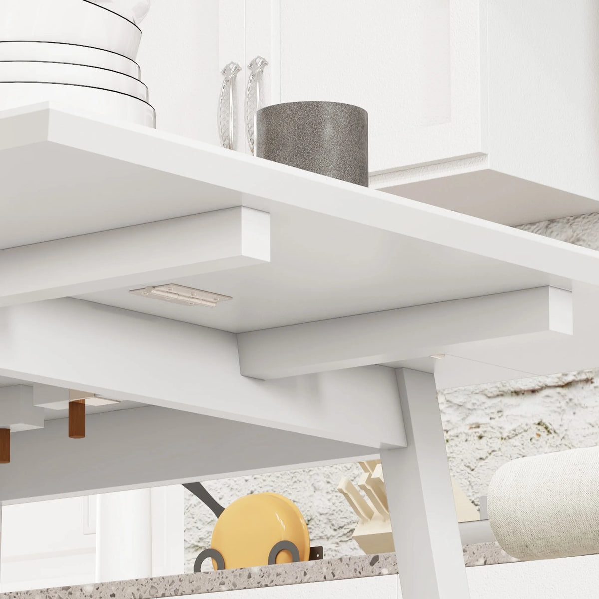 Tavolo da Pranzo Pieghevole, Tavolo da Cucina, 2 Superfici Pieghevoli, 110 X 86 X 75 Cm, Bianco