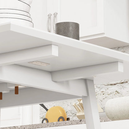 Tavolo da Pranzo Pieghevole, Tavolo da Cucina, 2 Superfici Pieghevoli, 110 X 86 X 75 Cm, Bianco