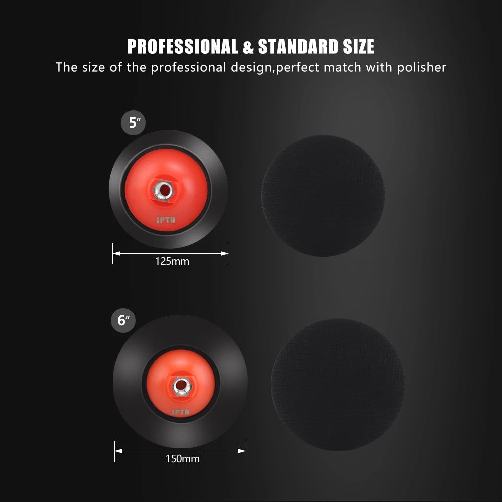 SPTA 5 "125mm 6" 150mm M14 5/8-16 Filettatura Piastra di Supporto Gancio Anello Auto Lucidatura Tampone di Lucidatura Disco Professionale per Lucidatore Rotante
