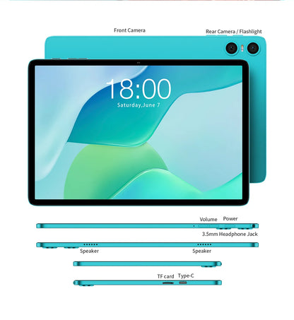 Teclast P33 Tablet Android 15 10.1" 9 GB di RAM (3 GB + 6 GB) 64 GB di ROM Allwinner A333 Custodia all-in-one/Tastiera/Mouse/Stilo/Cuffia
