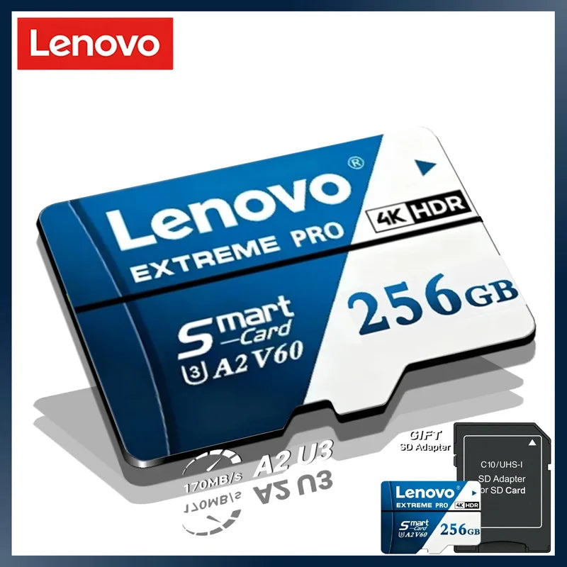 Scheda Micro SD Lenovo 1TB 512GB, scheda SD ad alta velocità 256GB 128GB, scheda TF UHS‑I, scheda di memoria impermeabile per dash cam, telecamere di videosorveglianza, Nintendo Switch.