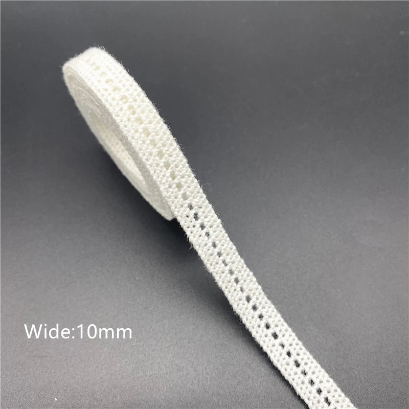 10mm-50mm 2 metri di nastro di pizzo di cotone 100% bianco per abbigliamento tessuto da cucito rifiniture in cotone all'uncinetto nastro di pizzo accessori fatti a mano