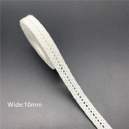 10mm-50mm 2 metri di nastro di pizzo di cotone 100% bianco per abbigliamento tessuto da cucito rifiniture in cotone all'uncinetto nastro di pizzo accessori fatti a mano