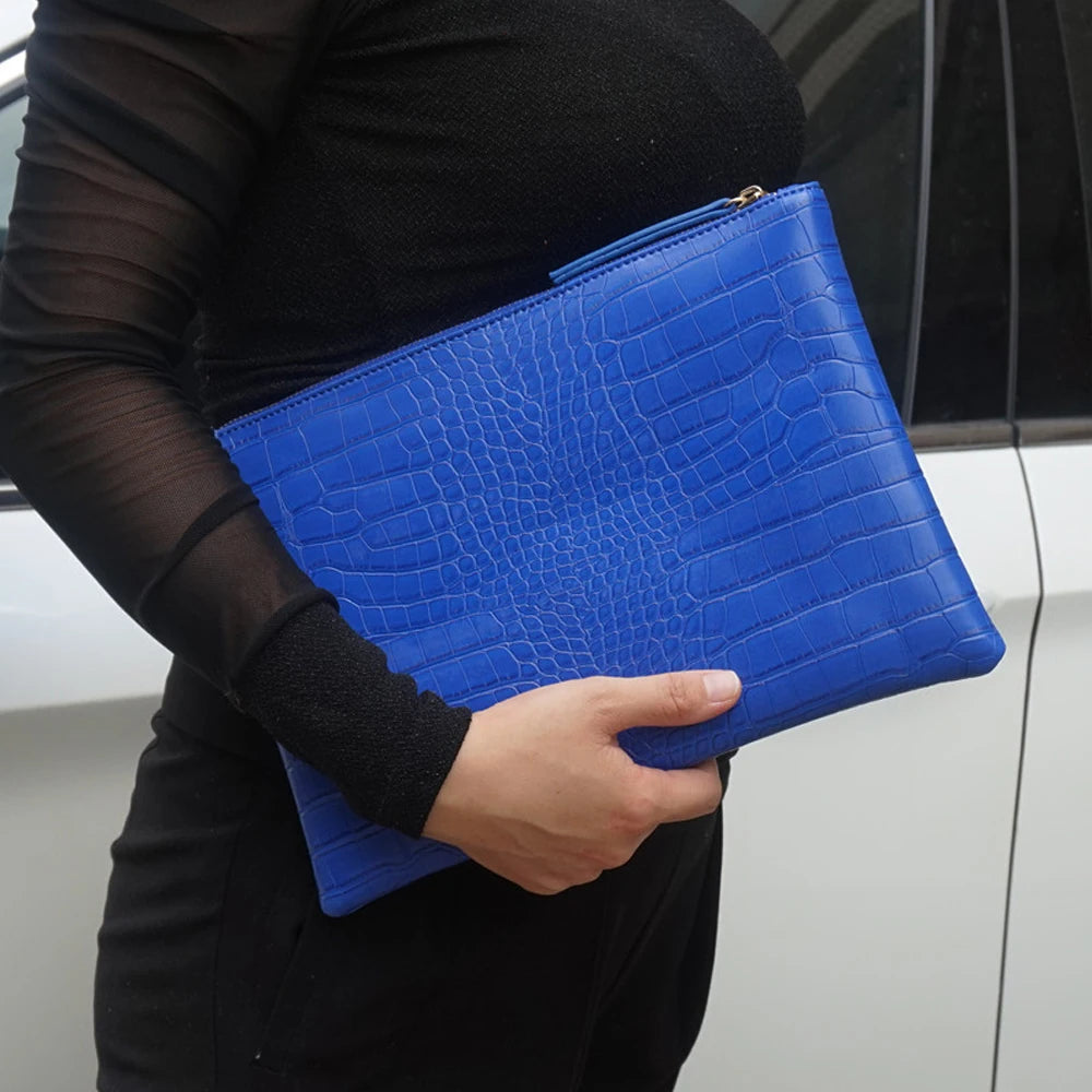 Borsa Clutch da Donna in Pelle PU Effetto Coccodrillo, Pochette da Sera a Busta, Nuova Collezione 2026, Borsa a Mano Femminile, Pochette da Donna
