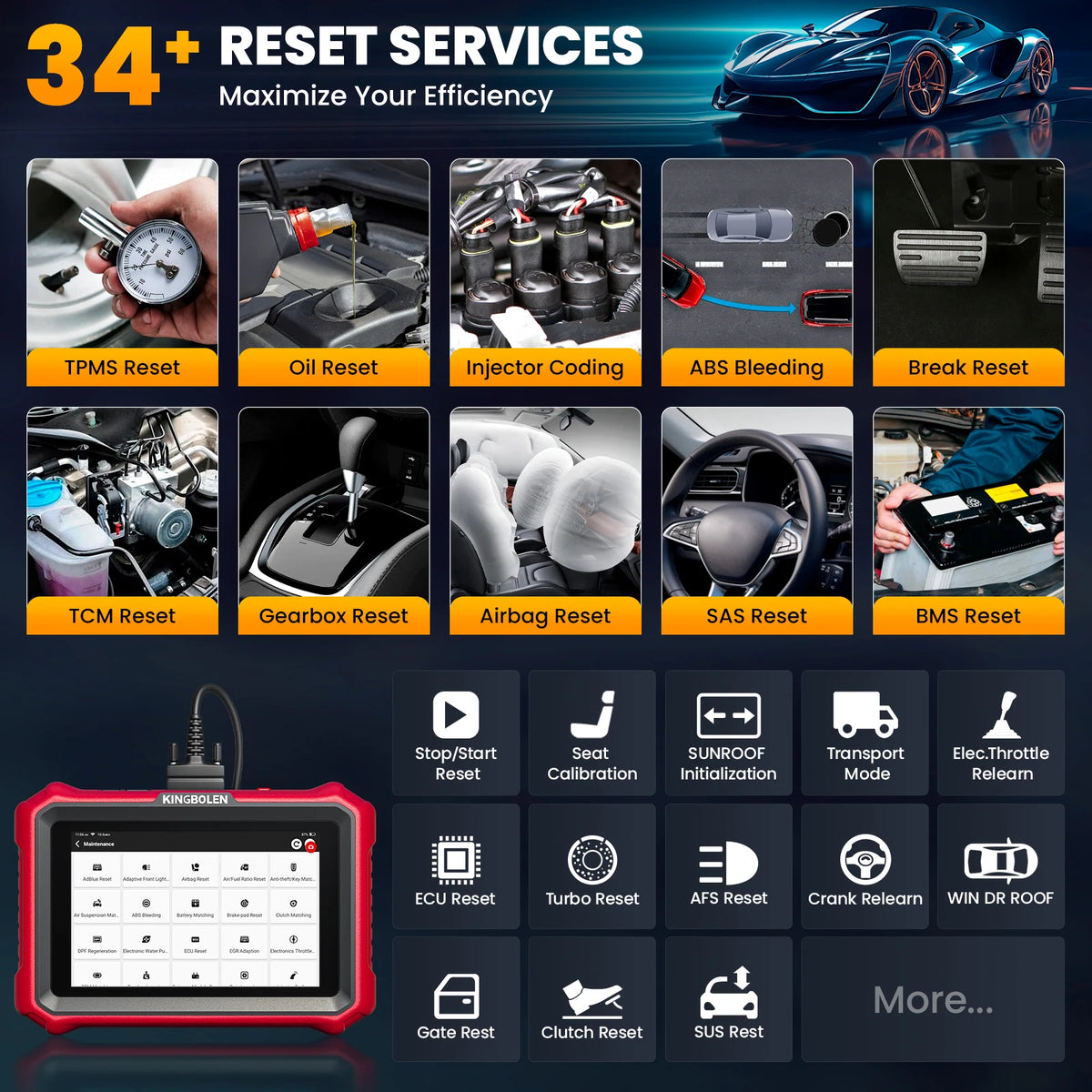 Nuovo KINGBOLEN K8 PRO / K8 ELITE 2026: Strumento Diagnostico Auto OBD2 Scanner Completo con 34+ Funzioni di Reset, Codifica ECU e Aggiornamenti Gratuiti