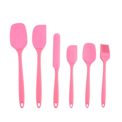 Set di utensili da cucina in silicone da 6 pezzi, spatola per crema, spatola, pennello per olio, set di raschietti di varie misure, strumento per la cottura, non integrato