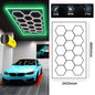 14 griglie con telaio luci da garage esagonali 6500K 672W a nido d'ape led per officina barbiere palestra soffitto negozio seminterrato