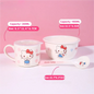 WUHE Set di Stoviglie per Bambini Hello Kitty, Ciotole e Piatti in Melamina, Design Cartoon per Ragazze, Senza BPA, Infrangibile, Lavabile in Lavastoviglie