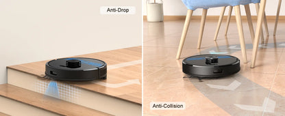 Lubluelu SL60 Max+ 4500Pa Robot Aspirapolvere e Lavapavimenti con Ricarica Automatica per Peli di Animali, Tappeti e Pavimenti Duri