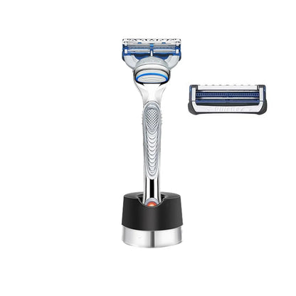 Rasoio manuale Gillette SkinGuard con 2 lame sottili Nano, pettine Skin Guard e strisce lubrificanti per pelli sensibili e acneiche, ideale per principianti.