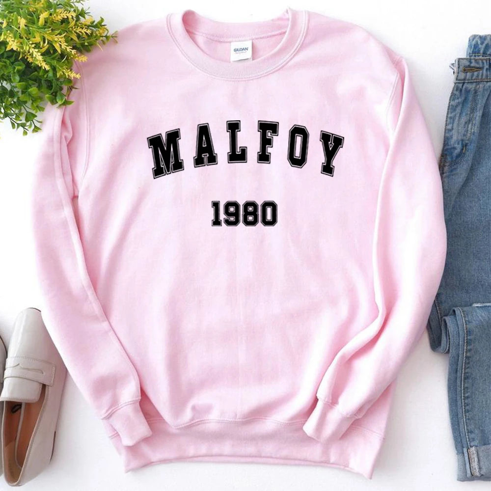 2025 Felpa Draco Malfoy Film Magico HP Wizard World Pullover Vintage Wizard School Retro Malfoy 1980 Felpe girocollo