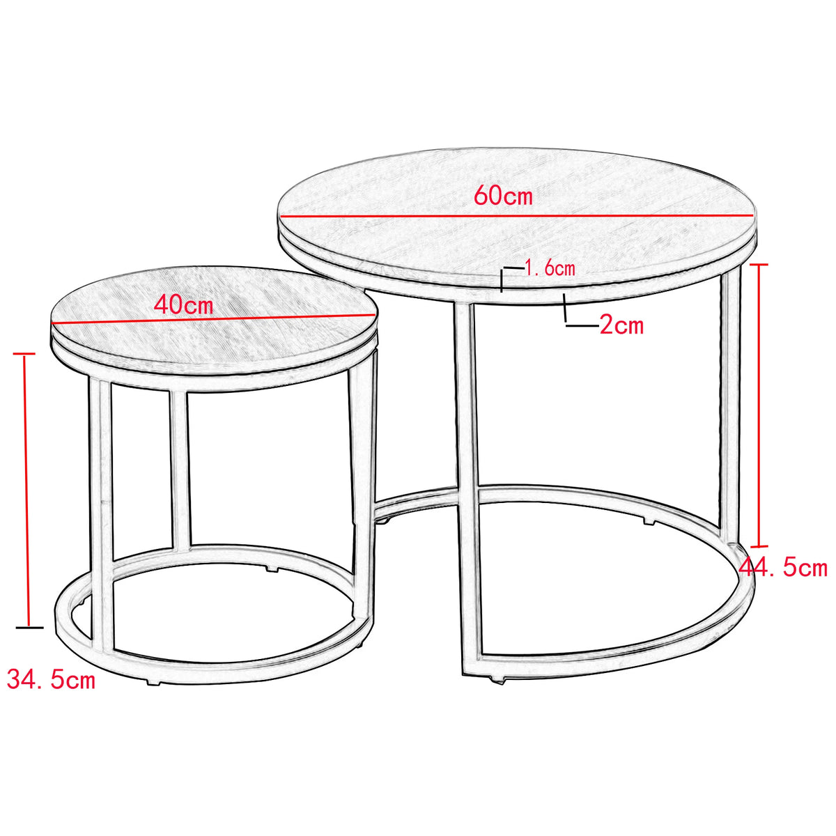 EGOONM Tavolino da caffè in ferro 2 in 1 Tavolino da salotto per piccolo appartamento alla moda Tavolino da caffè rotondo in vetro temperato